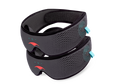 Two grey Manta SOUND Sleep Masks with mesh straps and coral logos neatly stacked on top of one another against a white background.